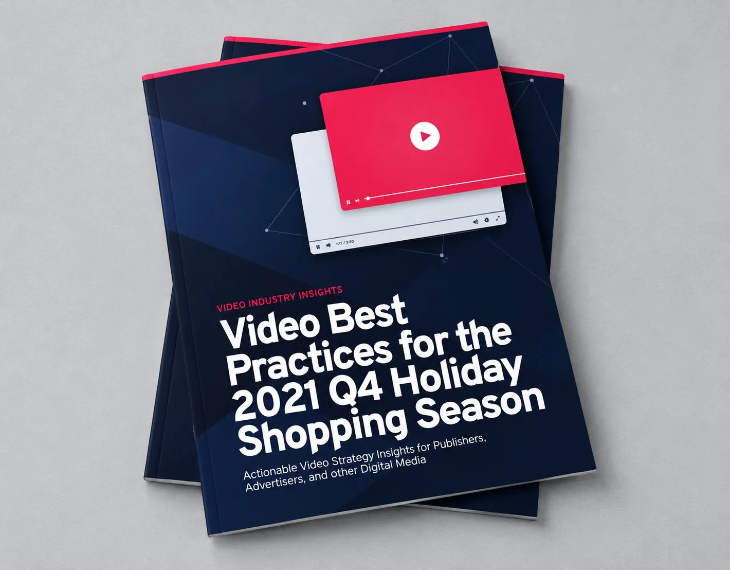 A JW Player ebook cover in navy and red: Video Best Practices for the 2021 Q4 Holiday Shopping Season
